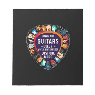Guitarist How Many Guitars Birthday Notepad
