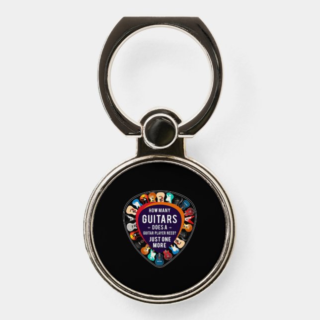 Guitarist How Many Guitars Birthday Phone Ring Stand (Front)