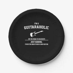 Guitarist I Am Guitaraholic Birthday Paper Plates