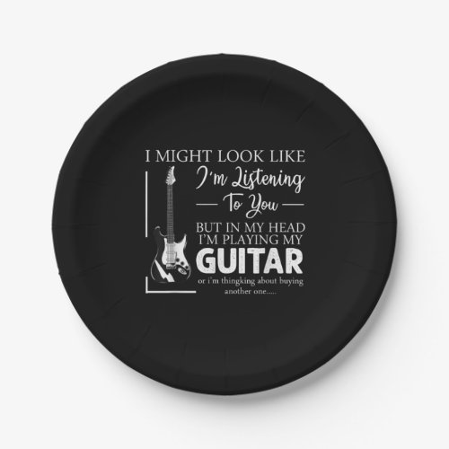 Guitarist I Am Listening to You Music Guitar Xmas Paper Plates