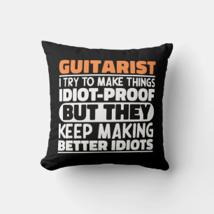 Guitarist I Try To Make Things Guitar Lover Funny Throw Pillow