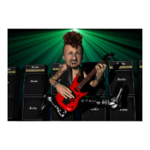 Guitarist in Flight Poster