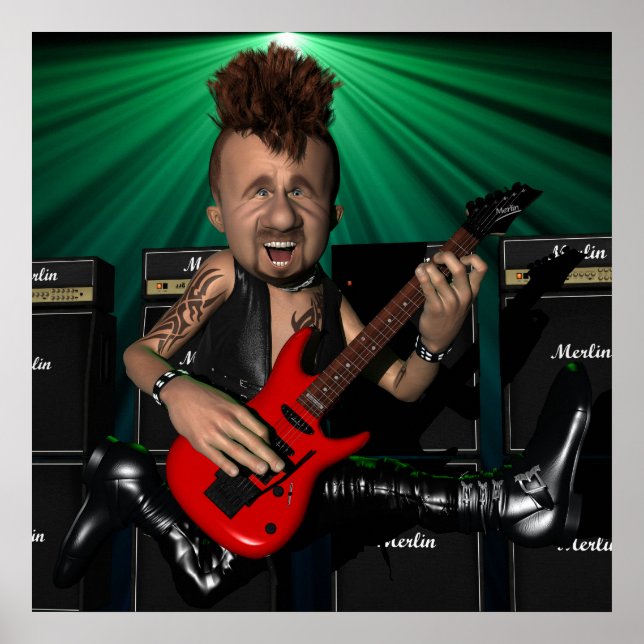 Guitarist in Flight Poster (Front)