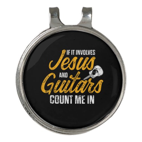 Guitarist Jesus And Guitars Birthday Golf Hat Clip
