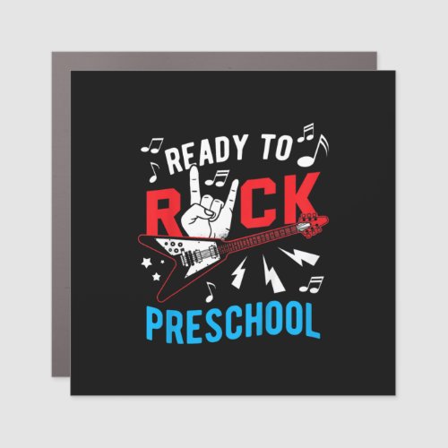Guitarist Kids Ready To Rock Preschool Birthday Car Magnet
