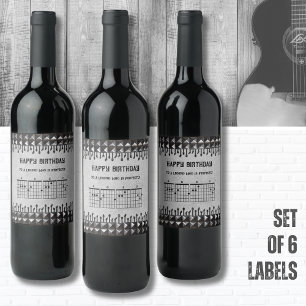 Guitarist Legend Happy Birthday Music Bottle Wine Label