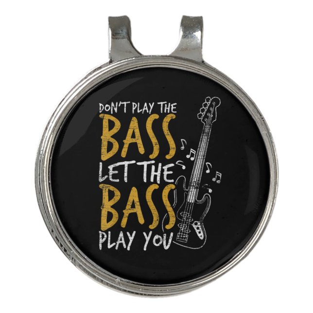 Guitarist Let The Bass Guitar Birthday Golf Hat Clip (Front)