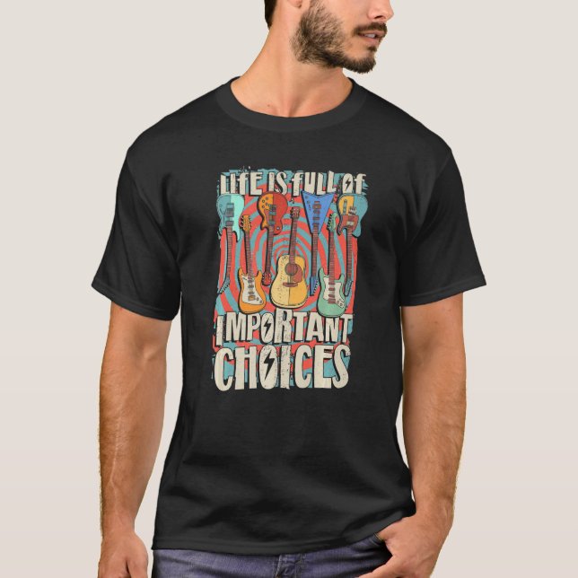 Guitarist Life Electric Acoustic Guitar Retro Vint T-Shirt (Front)