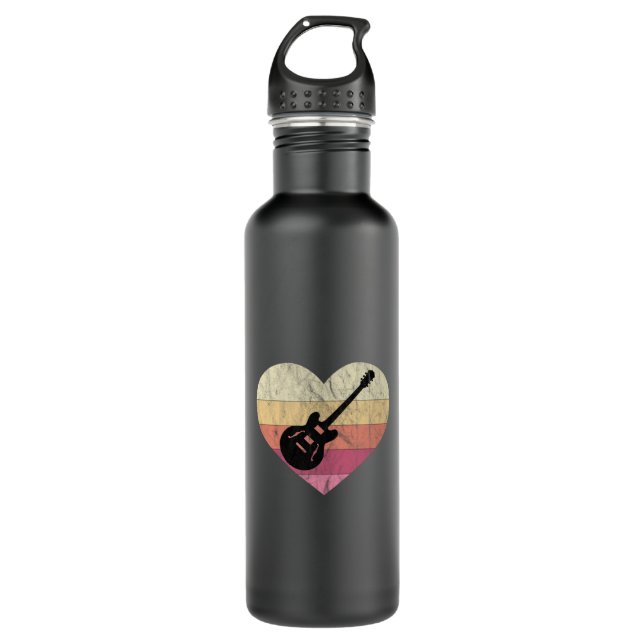 Guitarist Loves Playing Blues Guitar Stainless Steel Water Bottle (Front)