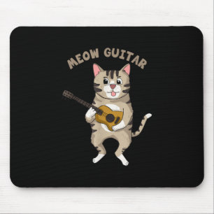 Guitarist Meow Guitar Cute Cat Playing Guitar Xmas Mouse Pad