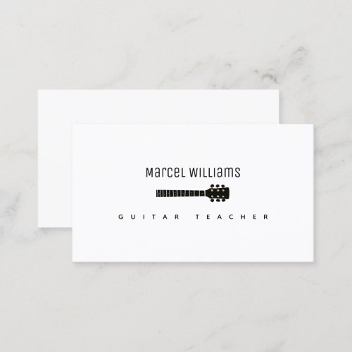 Guitarist minimalist businesscard with guitar_neck business card