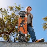 Guitarist Music Electric Guitar Personalized Name Skateboard<br><div class="desc">Guitarist Music Electric Guitar Personalized Name Custom Personalized Name Skateboard features your personalized name in modern typography on an orange, black and white background with a person playing the electric guitar. Personalize by editing the text in the text box provided. Give a custom made gift, personalized skateboard to your favorite...</div>
