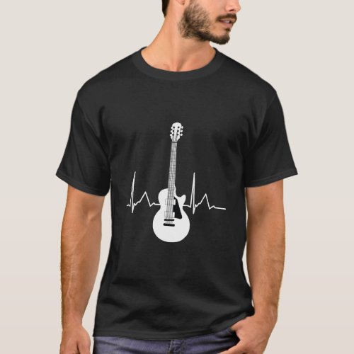 Guitarist Music Musician Heartbeat Guitar T_Shirt