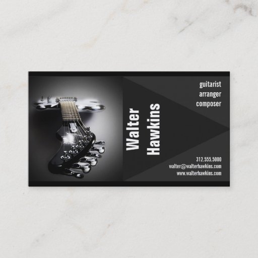 Customizable guitarist musician business card