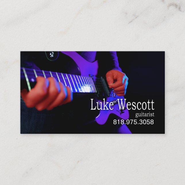 Guitarist Musician for Music Business Card (Front)