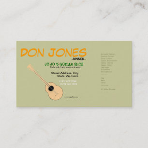 Guitarist Musician Guitar Shop Music Business Card