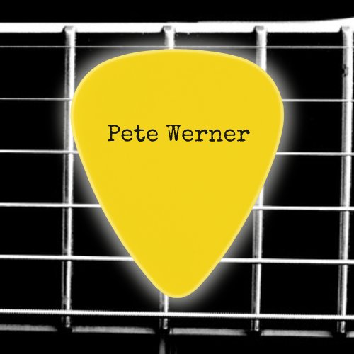 guitarist name minimalist yellow guitar pick