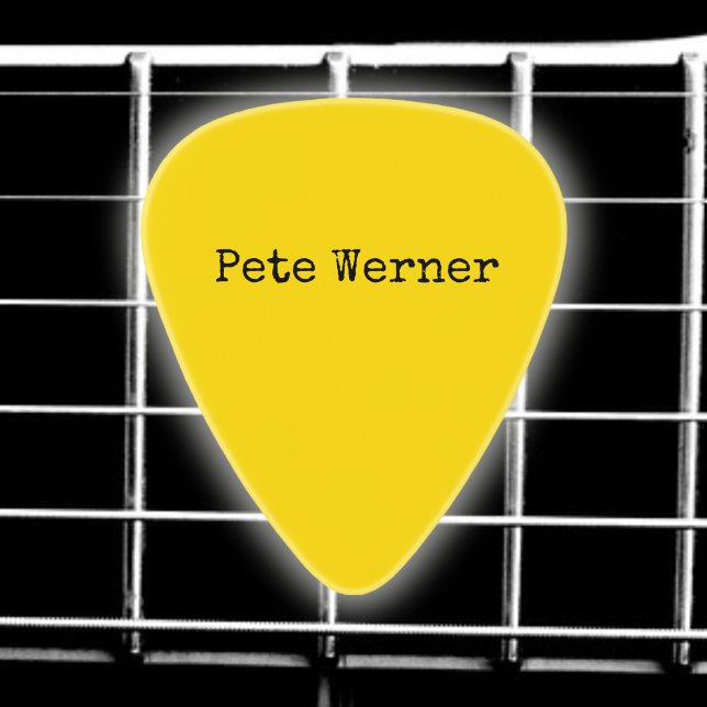 guitarist name minimalist yellow guitar pick (Creator Uploaded)