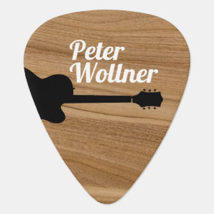Guitarist Name on Wood-like Rockpick  Guitar Pick