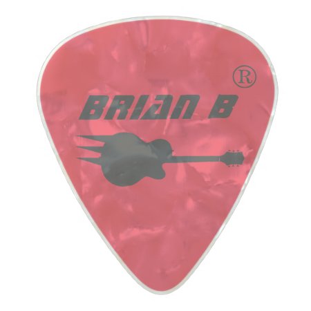 Guitarist Name Personalized Red Pearl Celluloid Guitar Pick