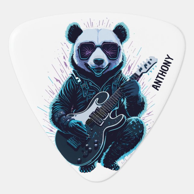 Guitarist Panda  Guitar Pick (Front)