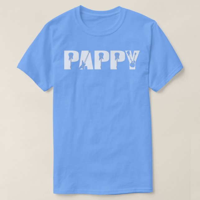 Guitarist Pappy Funny Music Guitar Lover Fathers D T-Shirt (Design Front)