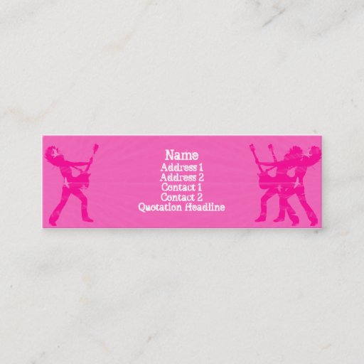 Customizable Guitarist Pink - Skinny Business Card