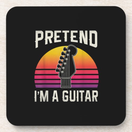 Guitarist Pretend I Am A Guitar Birthday Beverage Coaster