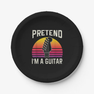 Guitarist Pretend I Am A Guitar Birthday Paper Plates