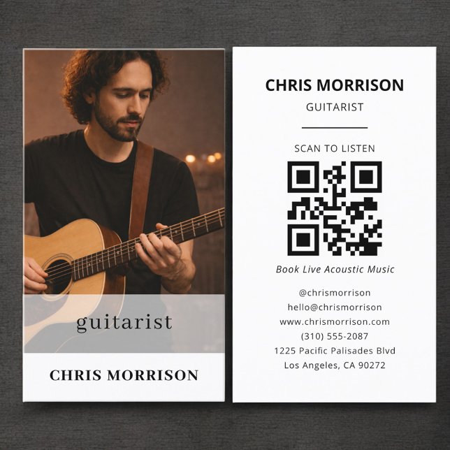 Guitarist QR Code Photo Business Card (Creator Uploaded)