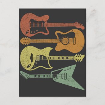 Guitarist Retro Music Instruments Vintage Guitar Postcard by Designer_Store_Ger at Zazzle