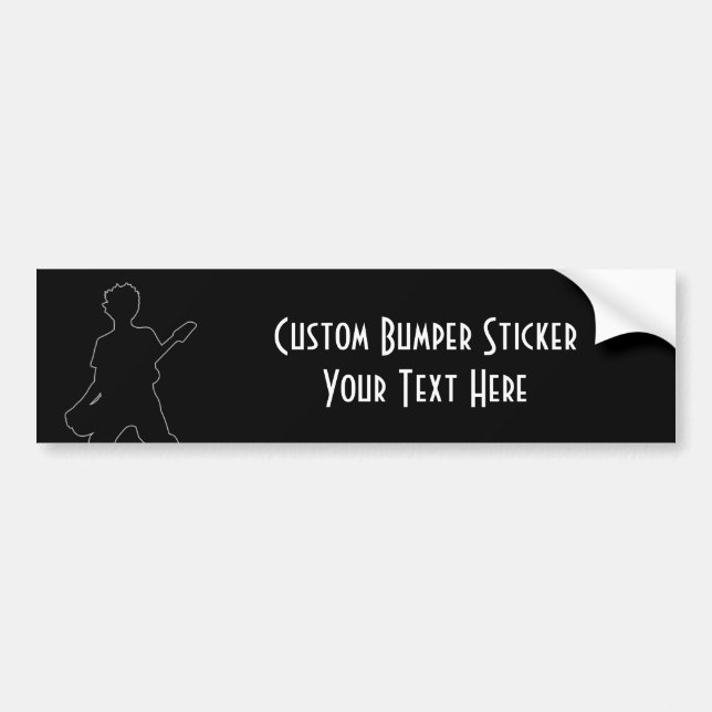 Guitarist Silhouette - B&W Bumper Sticker (Front)