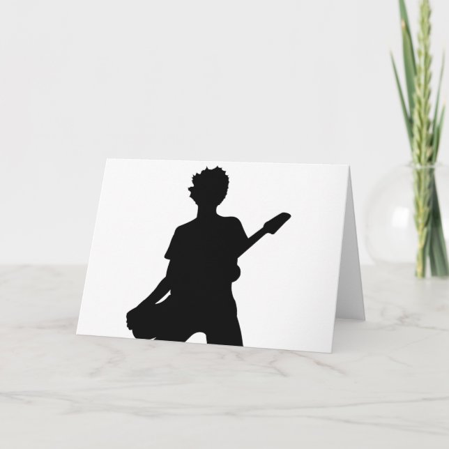 Guitarist Silhouette - B&W Card (Front)