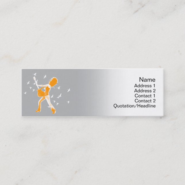 Guitarist  - Skinny Mini Business Card (Front)