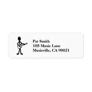 Guitarist Stick Figure Label