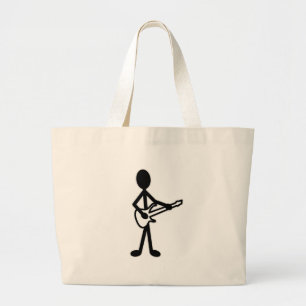 Guitarist Stick Figure Large Tote Bag