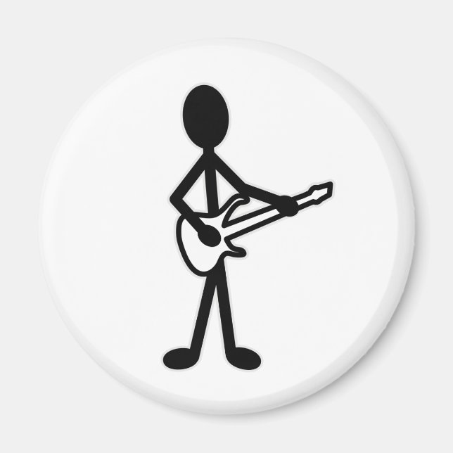Guitarist Stick Figure Magnet (Front)