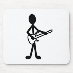 Guitarist Stick Figure Mouse Pad