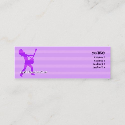 Guitarist  Stripes Purple - Skinny Business Card Template