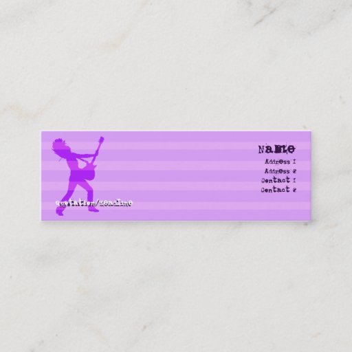 Customizable Guitarist  Stripes Purple - Skinny Business Card Template