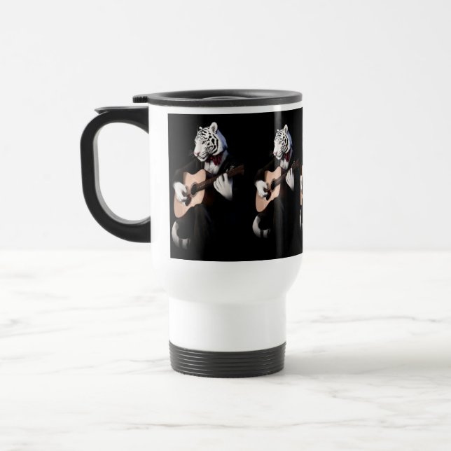 Guitarist Tiger – Refined Ceramic Mug (Left)