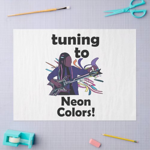 Guitarist Tuning To Neon Colors Birthday Party Tissue Paper