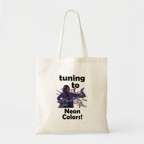 Guitarist Tuning To Neon Colors Party Favor Tote Bag
