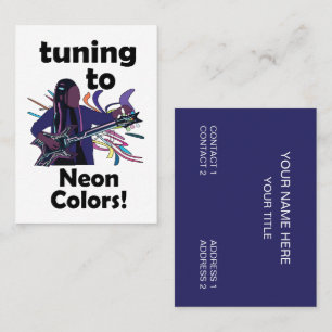 Guitarist Tuning To Neon Colors Performer Business Card