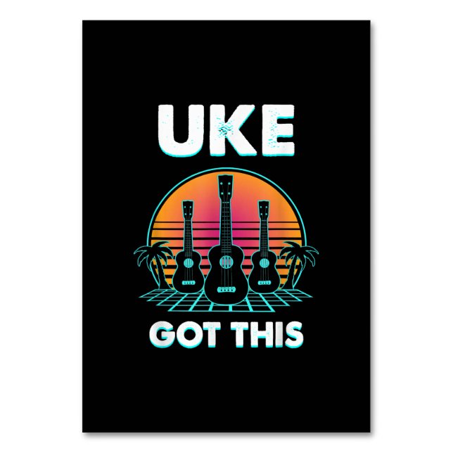 Guitarist Uke Got This Birthday Table Number (Front)