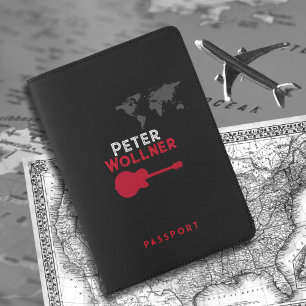 Guitarist World Traveler Black Passport Holder