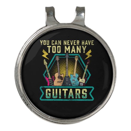 Guitarist You Can Never Have Too Many Guitars Xmas Golf Hat Clip