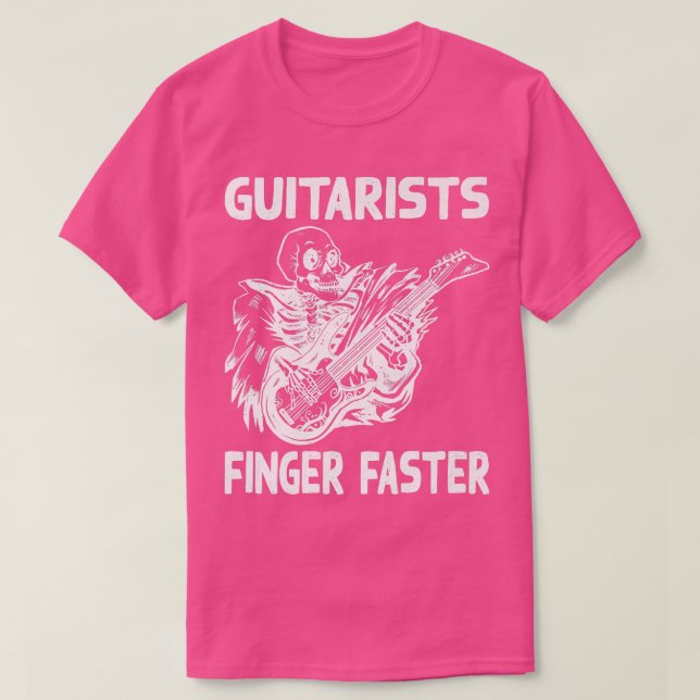 Guitarists Finger Faster  Skeleton  Guitar  T-Shirt (Design Front)