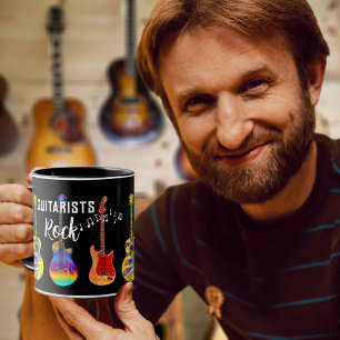 Guitarists Rock Colorful Guitars Mug