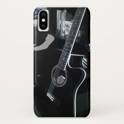 Guitarra azul iPhone x case